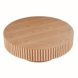 ZNTS Natural Wood Coffee 39.37 MDF coffee table Modern Handcraft Drum Coffee Circle Coffee W876P188696