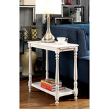 Modern Transitional White 1pc Side Table/Nightstand Hidden Tray Open Shelf Sofa Side Table Turned B011P191542