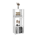Eco 39" Tall Four-Tier Bookcase, Living Room, Storage Cabinet, Shelves White B200P253720