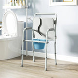 ZNTS Grey multi-functional portable toilet chair with adjustable height 05796679