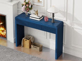 TREXM Rustic Console Table with 3 Fluted Drawers - Solid Wood Veneer Entryway Table Featuring N715P290573M