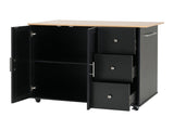 Mobile Kitchen Cart with Storage, 39.76'' Rolling Kitchen Island with 2 Doors, 3 Drawers & N779P373196B