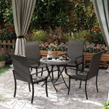 ZNTS 4pcs Rattan Rocking Chairs 51039576