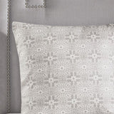 6 Piece Embroidered Cotton Reversible Comforter Set Ivory Full/Queen B035128872