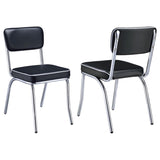 Black and Chrome Upholstered Side Chairs B062P145561