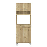 Pantry Cabinet 67" H, Four Doors, One Drawer, Three Internal Shelves, 2 External Storage Shelves, B097133017