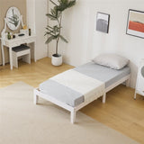 ZNTS Basic bed frame washed white Twin 197.2*96.5*30.5cm wooden bed 44548058