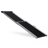 ZNTS Foldable Aluminum Dog Car Step Ramp, Dog Ramp Climbing Ladder with PVC Handle, Non-slip Foot Mats W2181P228649