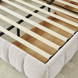 California King size Upholstered Bed ,comfortable upholstered bed frame, Chenille fabric, with W487P311316