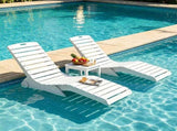 HDPE In-Pool Lounge Chair with Rear Rolling Wheels, 450 LBS Capacity S-Curve Ergonomic Pool Chaise 38992760