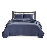 3 Piece Quilt Set Navy Full/Queen B035129034
