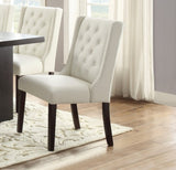 ZNTS Modern Faux Leather White Tufted Set of 2 Chairs Dining Seat Chair HSESF00F1503