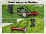 16 Inch Push Lawn Mower with Grass Catcher Bag-Red 67275358