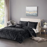 King/Cal King Velvet Comforter Set with Throw Pillow B03595952