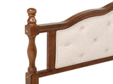 Queen Pine wooden Bed with Upholstered Headboard Panel Footboard, with Two Bed Rail Support Feet W504P268435