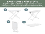 Folding Tray Table, White 36584573