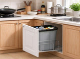 Pullout Trash Can for Kitchen Cabinets 35 QT, Under Mount Garbage Bin with Heavy Duty Metal Soft 04371561