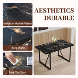 Industrial rectangular MDF black dining table for 4-6 people with 1.5 inch thick MDF top and black W1151P185154