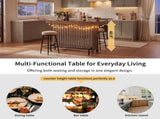 U_Style 3-in-1 Sideboard Table, Counter Height Table & Bar Table with Wine Storage,Modern Top Wine N711P427063R