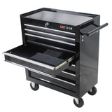 7 DRAWERS MULTIFUNCTIONAL TOOL CART WITH WHEELS-BLACK W1102107325
