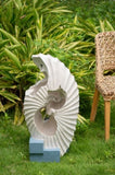 16.9x10.2x31.9" White Abstract Water Fountain with Blue Base with Light, for Indoor and Outdoor W2078138947