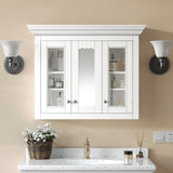 35" Bathroom Medicine Cabinet with Mirror, 5 Closed & Adjustable Shelves, Bathroom Wall Mounted N710P264306K