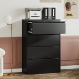 4 Drawer Lateral File Cabinet with Lock Tall Heavy-Duty Metal Filing Cabinet for Home Office, 96426243