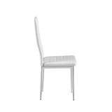 Modern Style Dining Chair Set for 4 with Comfortable PU Leather and Silver Chrome Plated chair W241P294834
