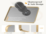 Anti-Fog Bathroom Wall Mirror 28" x 32" Shatterproof Mirror with Rectangular Metal Frame, Gold 12979712
