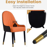 Modern PU sponge-filled dining chair, solid wood metal legs, suitable for restaurants, living rooms W1535119450