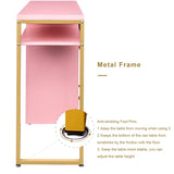 ZNTS FCH pink particle board iron pipe 97*35*78cm 2 drawers and 1 door computer desk can be used in 37906813