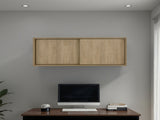 Slana Wall Cabinet, 2 Sliding doors, 1 Shelf, Natural Oak B097P474309