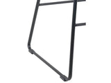 28"H Backless Stool Black Metal Base with Natural Wood Seat 71810027
