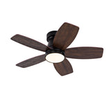 Hot sales 32 Inch Modern Black Ceiling Fan With Light 3 Solid Wood Blades Remote Control Reversible W2991P338638