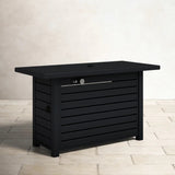 24" H x 54" W Steel Outdoor Fire Pit Table with Lid B120P204387