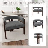 COOLMORE Modern Accent Chair Teddy Upholstered Armchair with Open Back 3 Legs Barrel Dining Chair W395P233456
