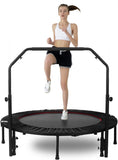 ZNTS 48" Foldable Mini Trampoline Max Load 300lbs, Fitness Rebounder with Adjustable Foam Handle, W2641P197706