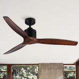 52 Antique Brown Ceiling Fan without Light with Remote Control W1367P187076