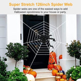 Halloween Decorations Spider Outdoor 49inch Halloween Spider with 126 inch Tarantula Mega Spider Web 86348952