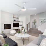 Smart 48 in. integrated LED Balck Ceiling Fan with Remote Contorl and Plywood Blades W1367P182811