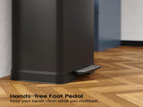 Black 17 Gallons Pedal Trash Can with Soft Close Lid, Removable Inner Bucket & Detachable Wheels, 74963534
