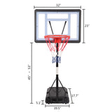 ZNTS HY-B064S Portable Movable Swimming Pool PVC Transparent Backboard Basketball Stand 91694053