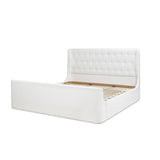 Brooks Contemporary Tufted Shelter Platform Bed, King, Antique White Polyester B2719P238239