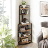 ZNTS 6-Tier Corner Open Shelf Modern Bookcase Wood Rack Freestanding Shelving Unit,Plant Album Trinket W2167P147868