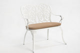 Patio Garden Bench Metal Park Bench Cast Aluminum Outdoor Furniture with Floral Rose for W640P250989