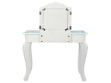 Three-Fold Mirror Single-Drawing Curved Foot Children Dressing Table Blue Zebra 96283293