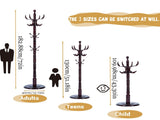 Freestanding Wooden Coat Rack, Vintage Natural Birch Wood Coat Tree with Hooks, Sturdy Hall Tree for 82778419