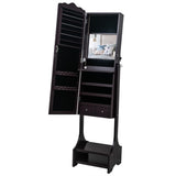 ZNTS Non Full Mirror Wooden Floor Standing 3-Layer Shelf With Inner Mirror 2 Drawers 17 Cosmetic Brush 63737822