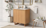 30" Bathroom vanity Set with Sink, Combo Cabinet, Bathroom Storage Cabinet, Solid Wood Frame WF319594AAA