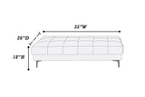 Black Bonded Leather Extra large Ottoman Metal Legs 1pc Ottoman HSESF00F7228